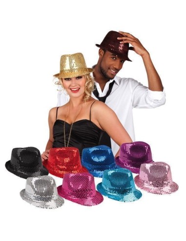 Chapeau de popstar à paillettes, 10 couleurs - de haute qualité, idéal pour le carnaval, les fêtes à thème et les événements spé